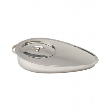 Bed Pan with Lid - Stainless Steel Bed Pan with Lid - Stainless Steel
