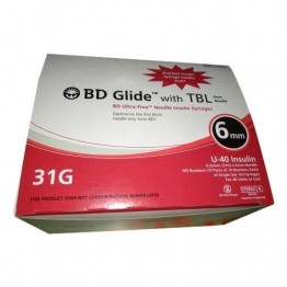 BD Glide Ultra-Fine Insulin Syringes 1ML U-40 31gx6mm (Box of 100)
