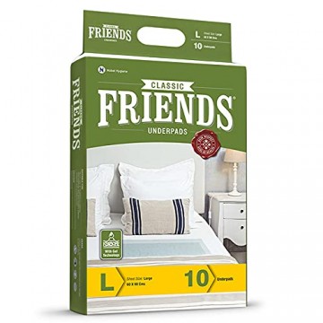 Friends Classic Underpads 60 X 90 cm, Super Absorbent Polymer & Soft Surface (10 Pcs/Pack) Friends Classic Underpads 60 X 90 cm, Super Absorbent Polymer & Soft Surface (10 Pcs/Pack)