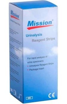 Mission Urine Reagent Strips 2 Parameters 2GE Protein + Glucose, 100 Test Strips