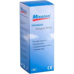 Mission Urine Reagent Strips 2 Parameters 2GE Protein + Glucose, 100 Test Strips