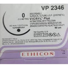 Ethicon VP 2346 VICRYL Plus Absorbable Suture USP 0 90cm - Box of 12